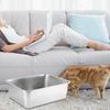 Cat Metal Kitten Litter Pan Rounded Corners Kitten Potty Pan