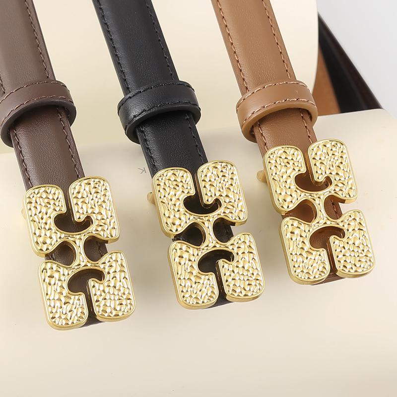 

Кожаный женский ремень, украшенный гравировкой, джинсовый ремень с застежкой-кнопкой 100cm коричневый