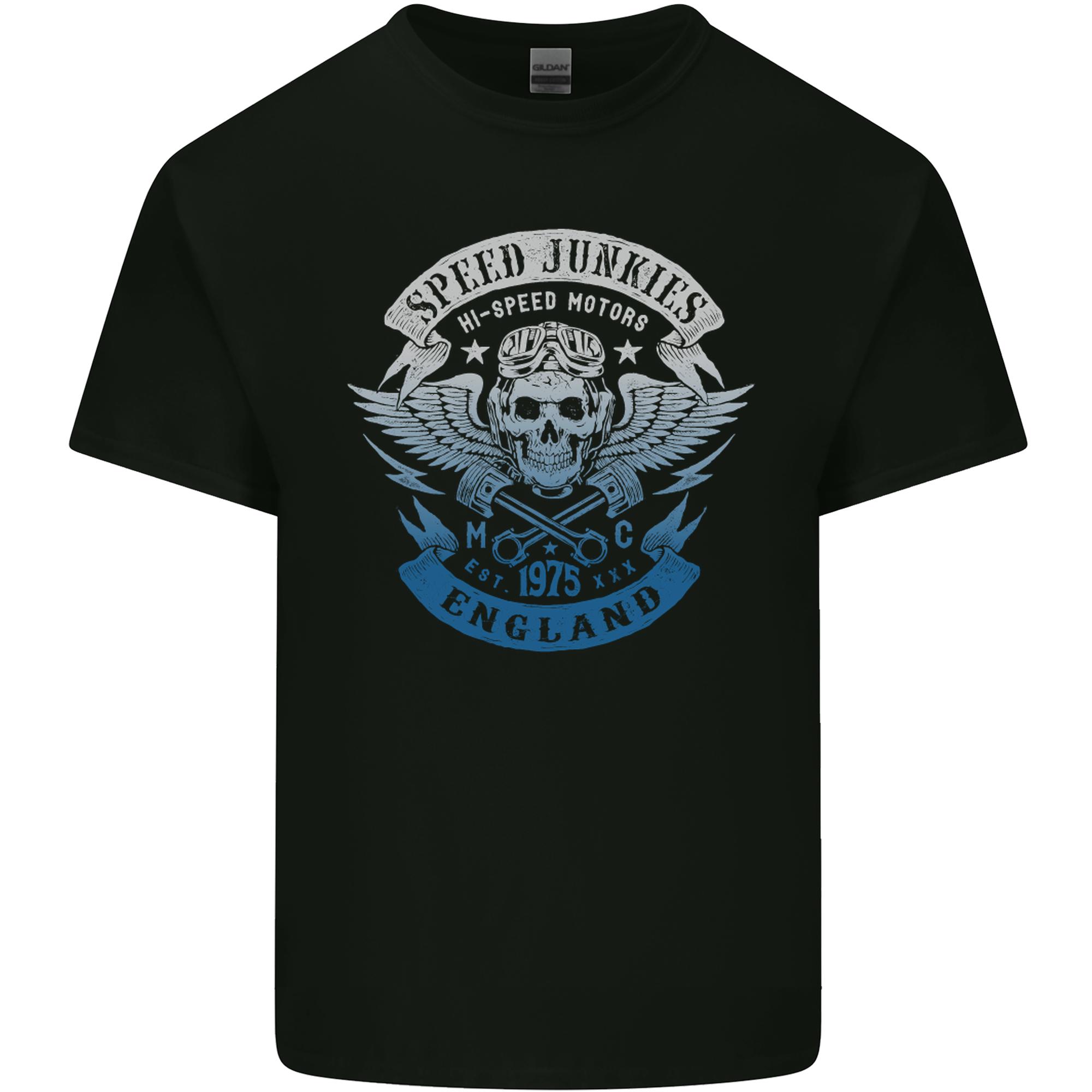 England Speed Junkies Biker Motorcycle Unisexs Light Cotton TShirt S