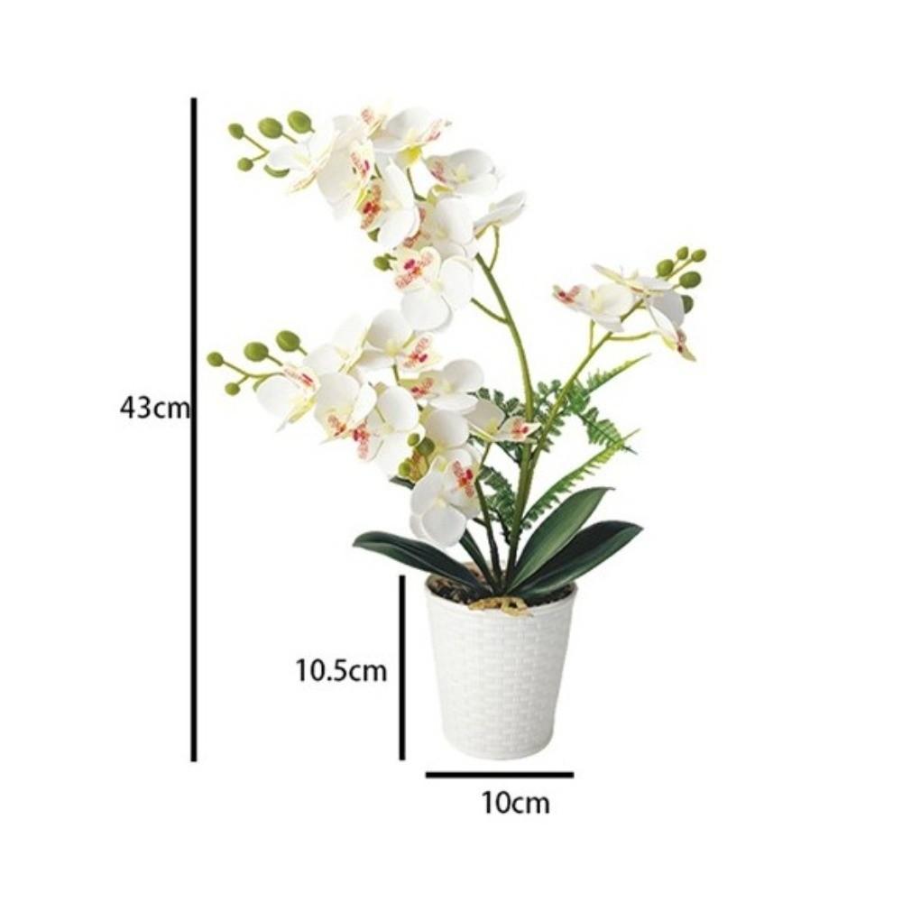Multi-Bloom Artificial Orchid Bonsai DIY Artificial Faux Plants New Plastic Fake Flower  Home Decor