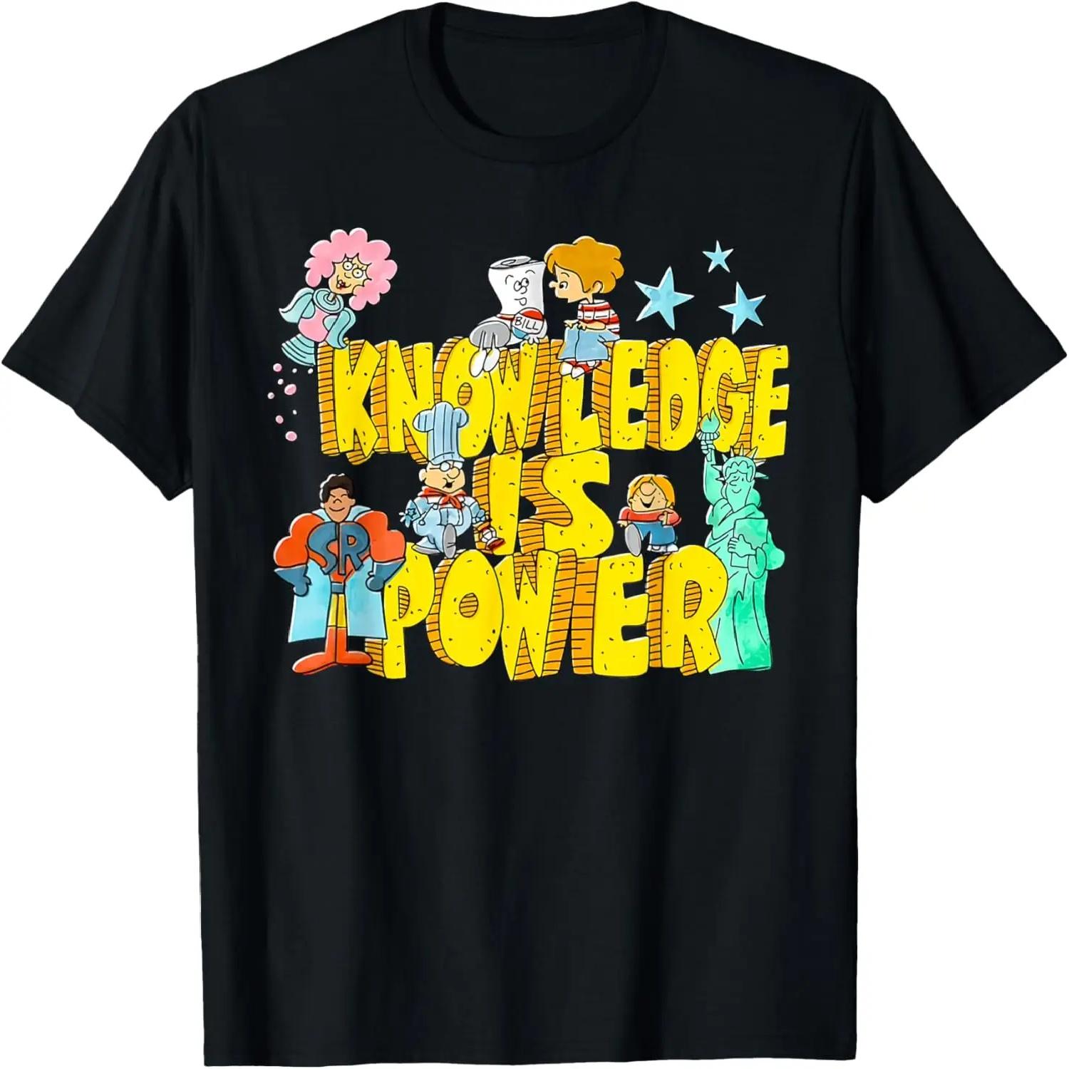 

Knowledge Is Power Womens Graphic Kids Humor Teacher Gift T-Shirt S чёрный