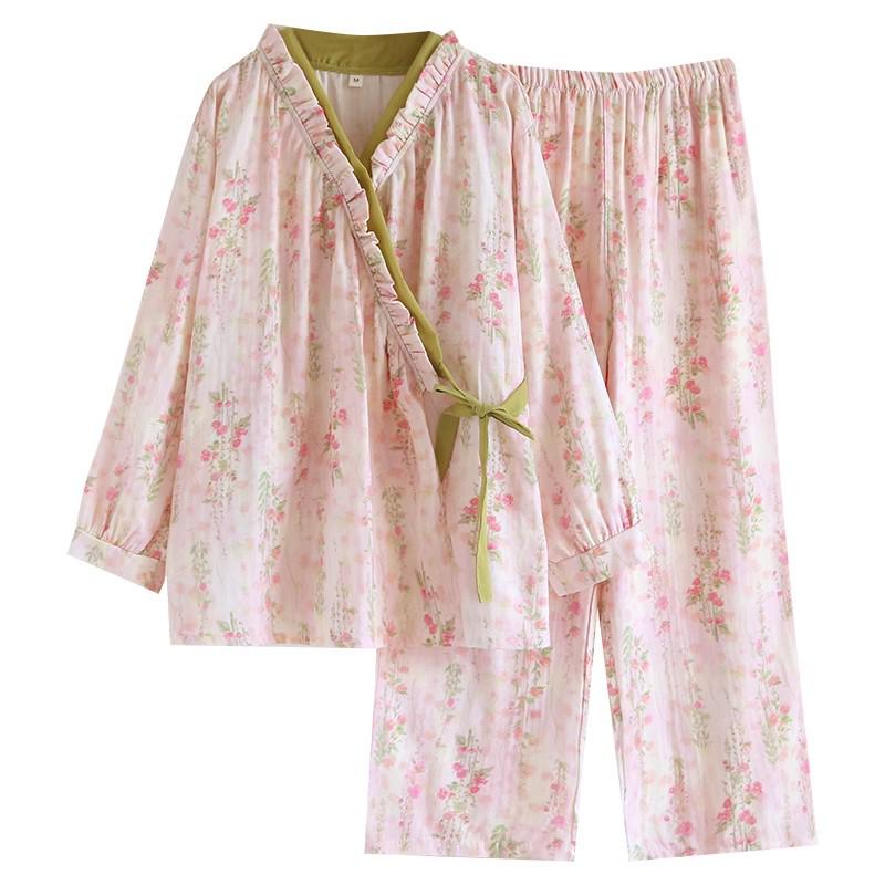 Women's Long Sleeve Cloud Cotton Pajama Set with Tie-up Cardigan