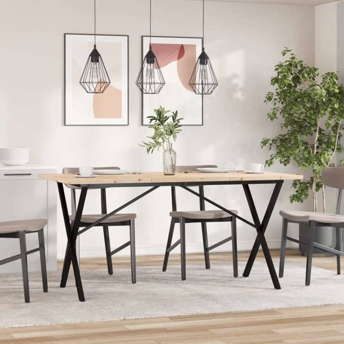 VidaXL Dining Table X-Frame, Dinner Table, Dining Table Kitchen Restaurant Interior, 140x80x75.5 Cm Pine Wood 3282764