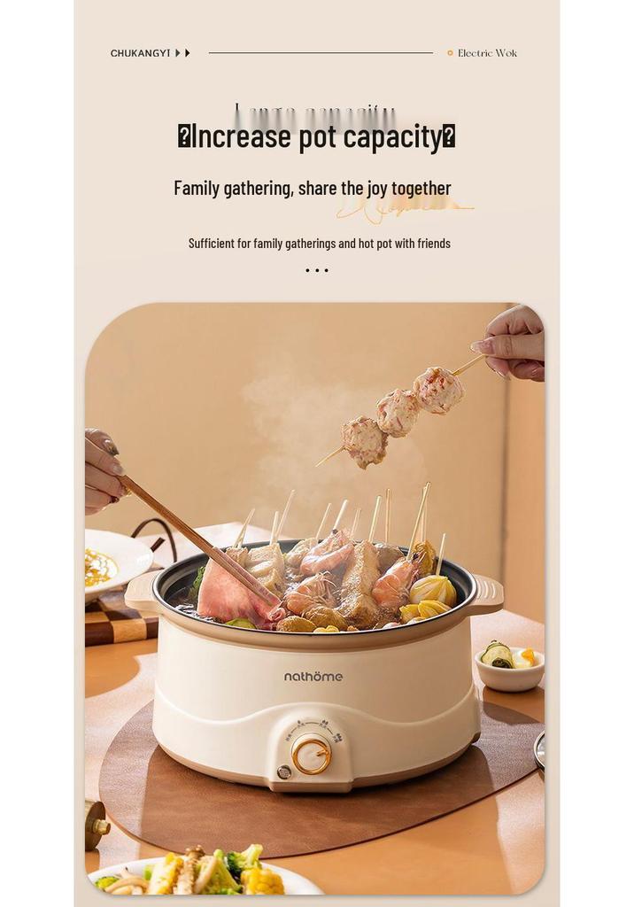 Wielofunkcyjny multicooker elektryczny All-in-One: Nieprzywierający multicooker, patelnia, urządzenie do gotowania jajek, wszechstronny garnek do gotowania do akademików i użytku domowego.