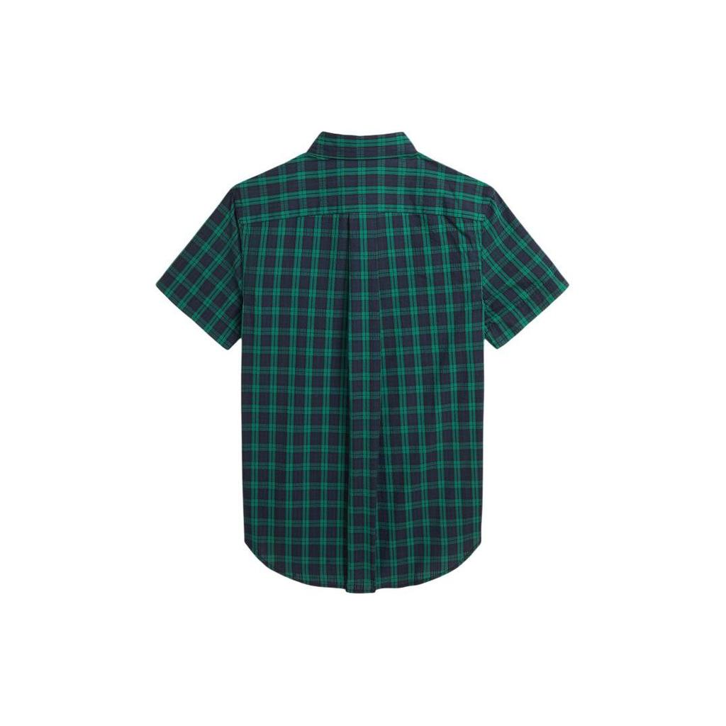 Polo Ralph Lauren Short Sleeve Logo Embroidered Color Block Plaid Shirt Kids tops Green CWPOWOVY6820469-300
