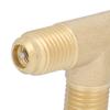 Conditioner Quick Coupler Tee Adapter with Valve Core Brass 1/4in SAE Sturdy Structure HAVC Tee Adapter for R22 R12 R134
