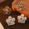 Fashion Polka Dot Multi-Layer Flower Acrylic Earrings Temperament Leopard Print Hong Kong Style Retro High-End Earrings