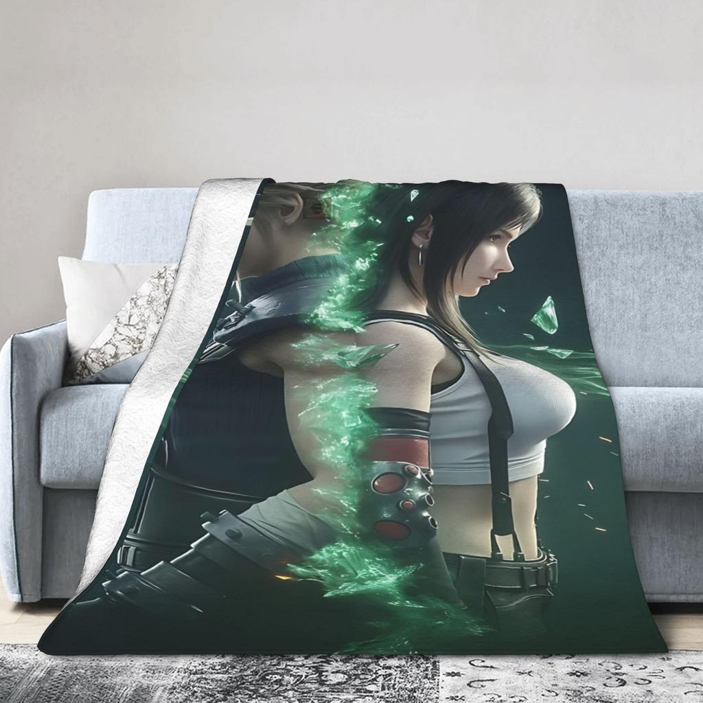 Tifa Lockhart Inspire Flannel printed blanket suitable for all seasons suitable for living room office sofa and travel 180x250CM