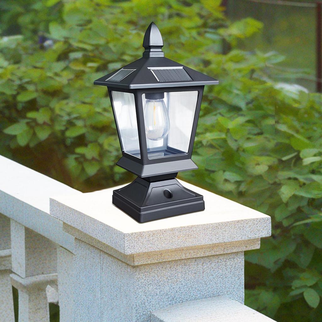 Waterproof Solar Post Lights Outdoor Intelligent Decorative Landscapes Pole Lamp For Yard Garden Fence Patio Lawn Pathway Porch