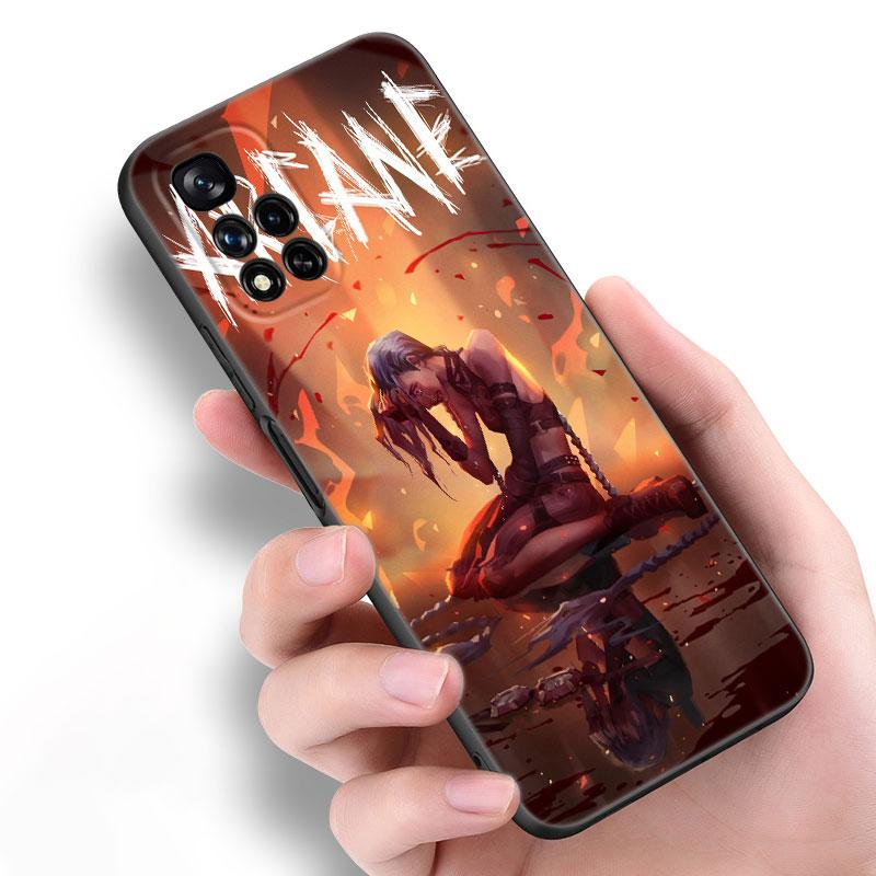 Arcane Jinx Anime Black Silicone Phone Case For Xiaomi POCO X3 X4 NFC F5 M3 M4 M6 X5 X6 Pro F3 F4 GT 5G C55 C65 M5