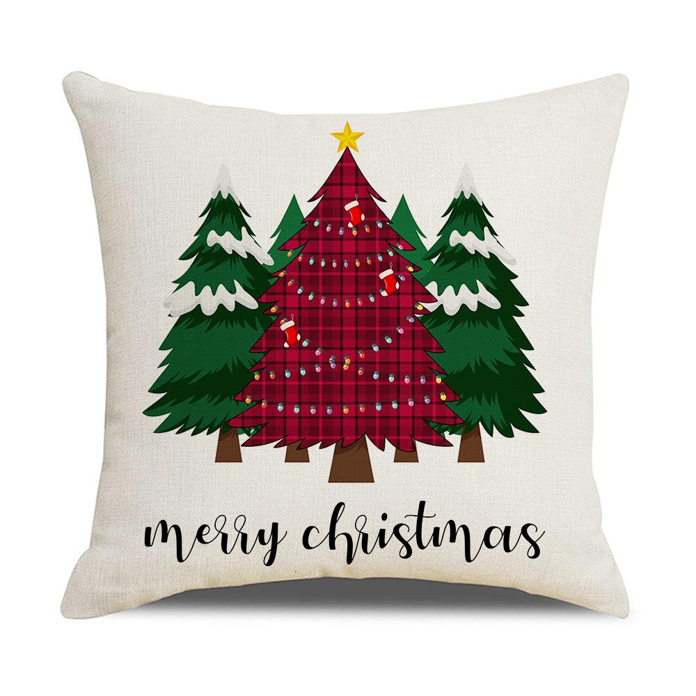 New Mixed Color Christmas Pillow Sofa Cushion Cover Peach Skin Lumbar Cushion Household Products