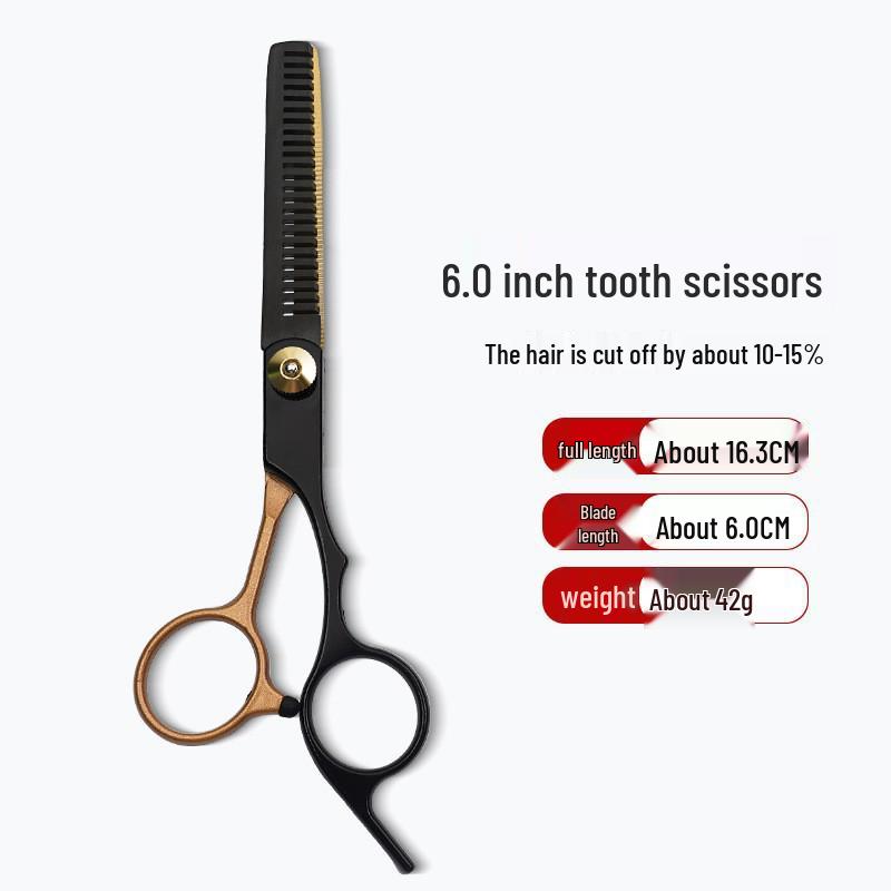 

Набор парикмахерских ножниц для филировки из нержавеющей стали черного золота - Профессиональный инструмент для домашнего использования