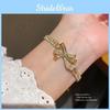 Fashion Zircon Double Layer Butterfly Charm Bracelet For Women Gift Wefare