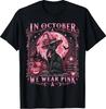Vintage In October We Wear Pink Cat Breast Cancer Awareness T-Shirt