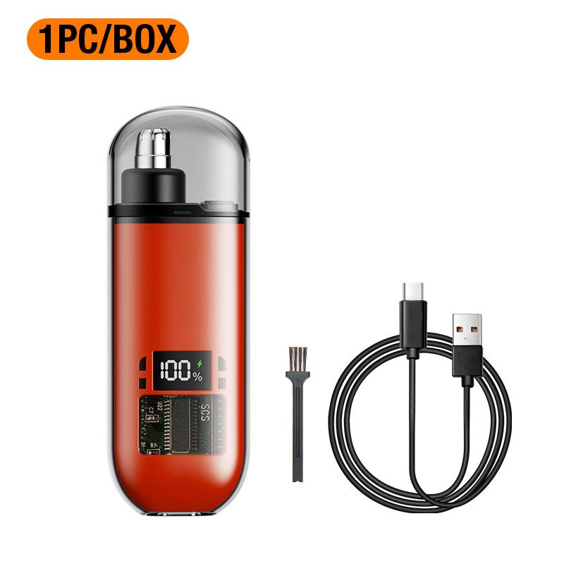 

Портативный мини-триммер для носа со светодиодным дисплеем, зарядка Type-C, универсальный компактный инструмент для личной гигиены оранжевый