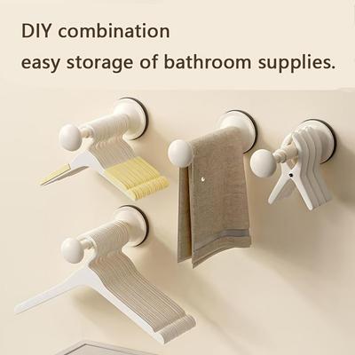 Small Retractable Suction Cup Clothes Hanger, Wall Mounted, Foldable, Suitable for Balcony Drying, Wall Suction Cup, Suitable for Bathrooms