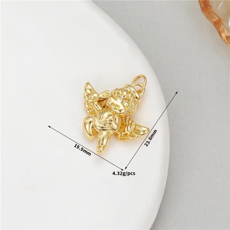 

Позолоченное 14-каратным золотом ожерелье-подвеска Крылья ангела Купидона - Аксессуары ручной работы из меди