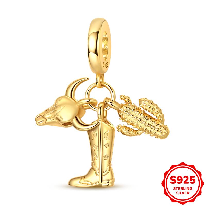 Nuevo En Elementos 18K Chapado en Oro Colgante Charm Cuentas Se Adapta a Pulsera de 3 mm Collar Para Mujer Joyería Fabricación DIY Regalos