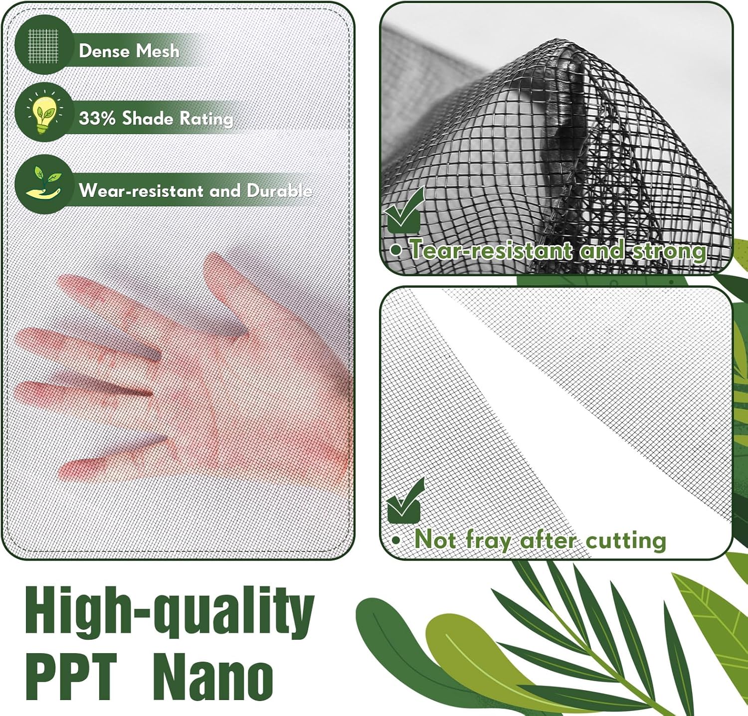 2 Pack 10 x 30 Ft Mosquito Netting Garden Mesh Netting Shading Rate 33% Nano Mosquito Screen Bird Net Barrier for United States