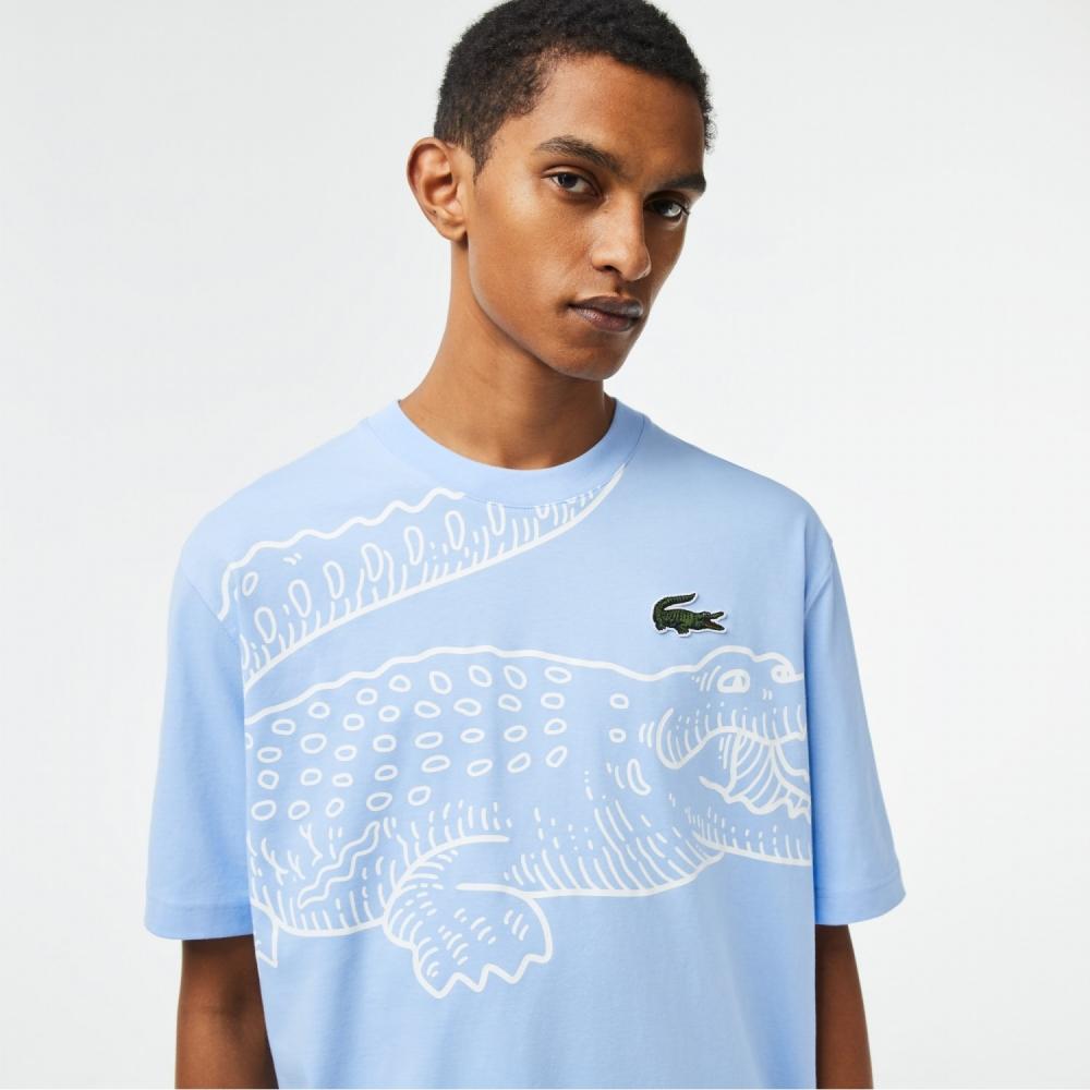 LACOSTE Men s 80S Big Croc Print T Shirt TH5511 53G HBP