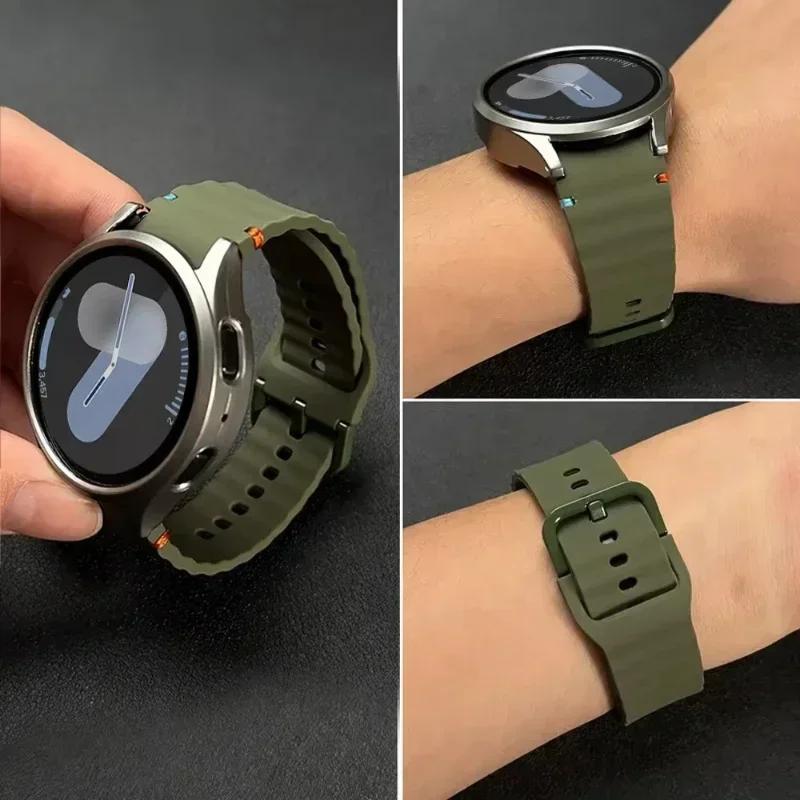 Silicone Sport Belt Bracelet Correa For Samsung Galaxy Watch 7 Band FE/5 Pro/6/4 Classic 44mm 40mm Galaxy Watch 7 Strap
