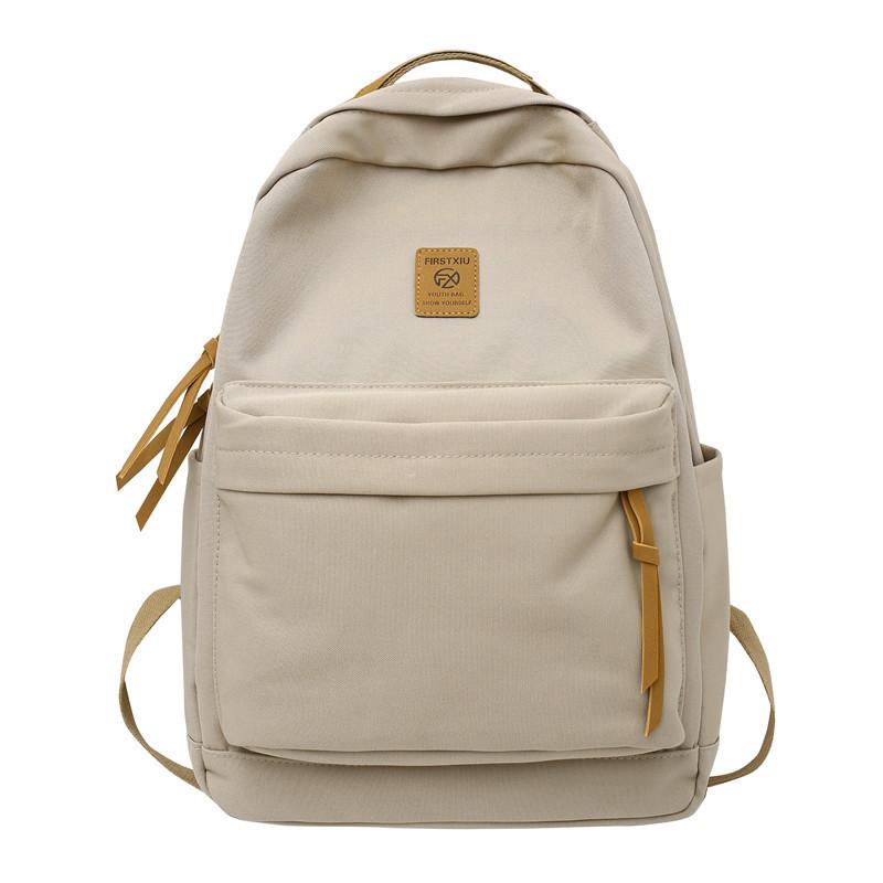 Color Solid Simple Letter Decoration Student Leisure Backpack School For