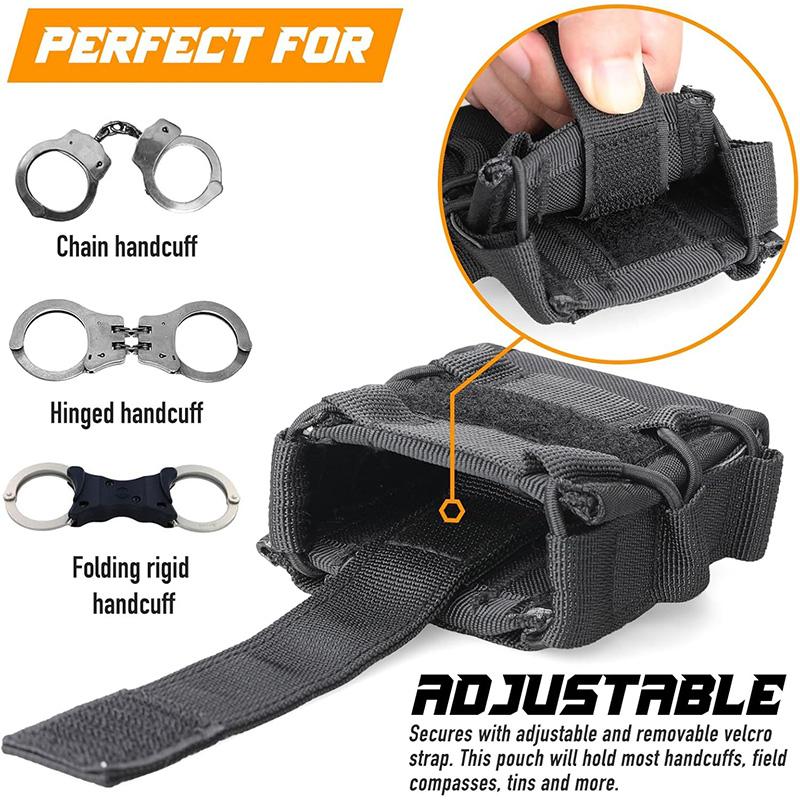 Molle Handcuffs Pouch Shackles Holder Case Universal Handcuffs Holster Quick Release Standard Chain Cuffs for Vest