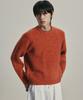 KNITTED (Unisex) Boucle Raglan Crop Round Knit Orange
