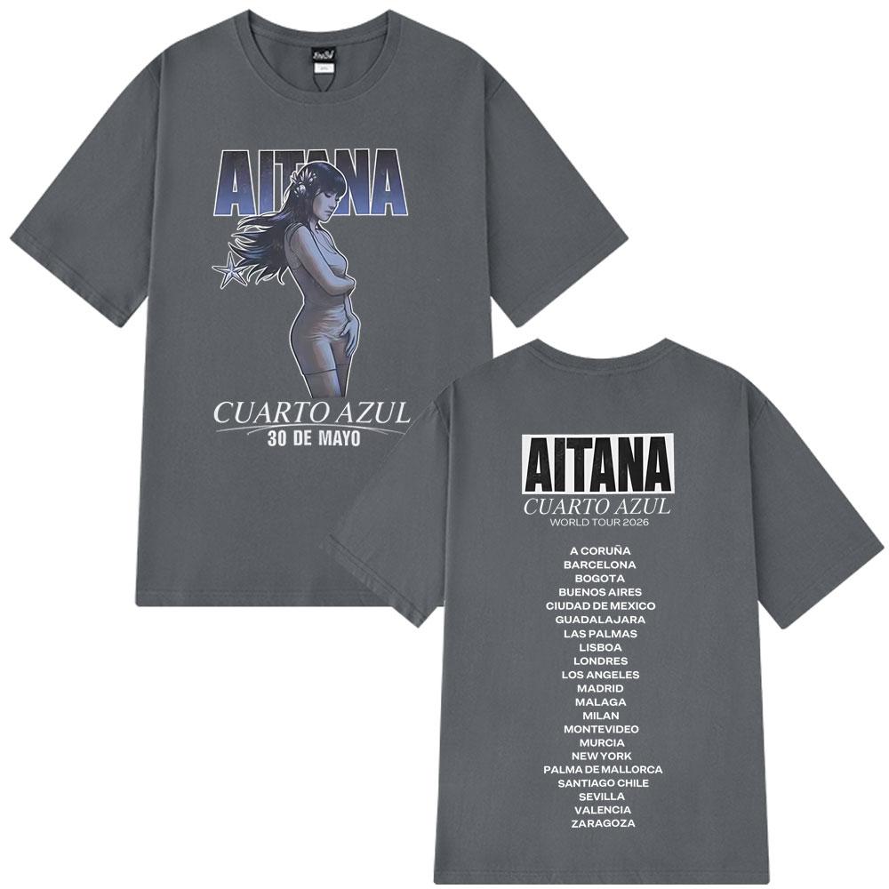 Aitanas Cuarto Azul Album T Shirt Men Women Fashion Short Sleeve Tshirt Summer Cotton Harajuku ONeck Oversize TShirt Fan Gifts
