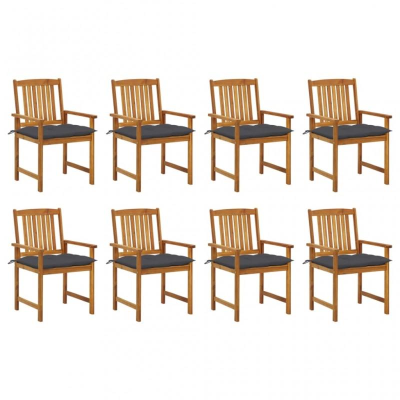 Day and Night - Day and Night Garden Chairs with Cushions 8 Units Solid Acacia Wood