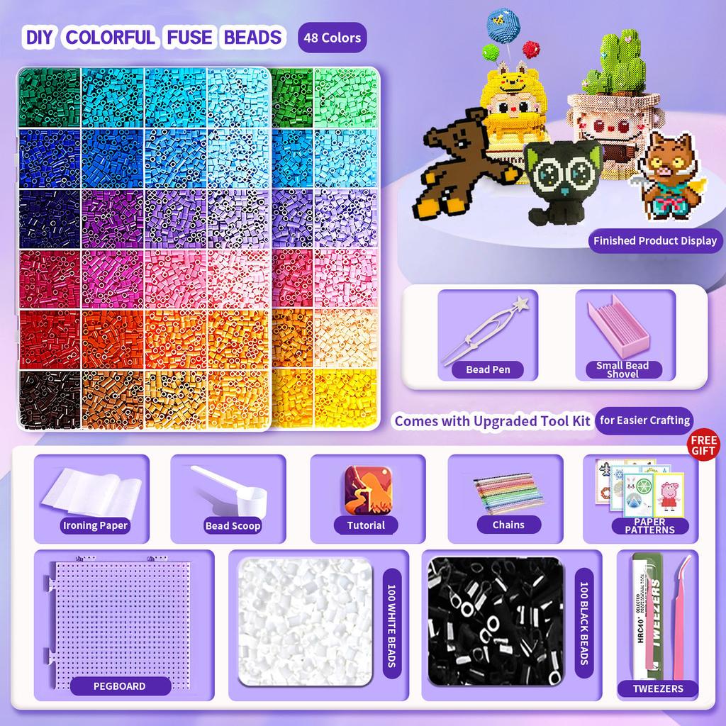 Pindou Handmade DIY Bean Set Tools for Boys and Girls, Toy Gifts, Three-dimensional Fusion, Coco Supplement