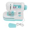 Sewing Machine Toy Blue Portable Mini Simulation Double Stitch Sewing Machine with Lower Thread for Above 3 Years Old