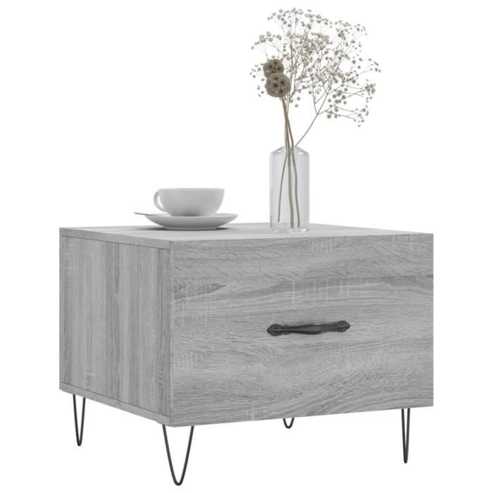 VidaXL Table basse Sonoma gris 50x50x40 cm Bois d'ingénierie 829392