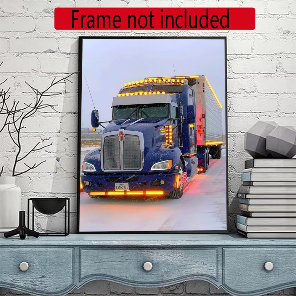 Kenworth 5D Diy Diamond Painting Round Diamond Diy Frameless Holiday Artwork Suitable For Home Office Wall Decoration