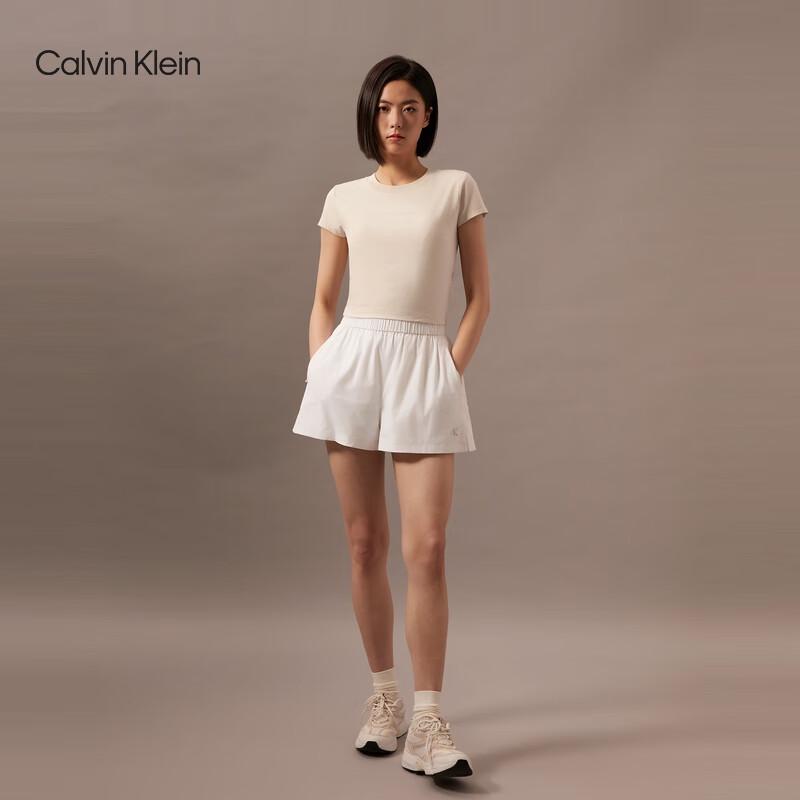 Calvin Klein Jeans Women s Cropped CK Print Crew Neck T-Shirt S