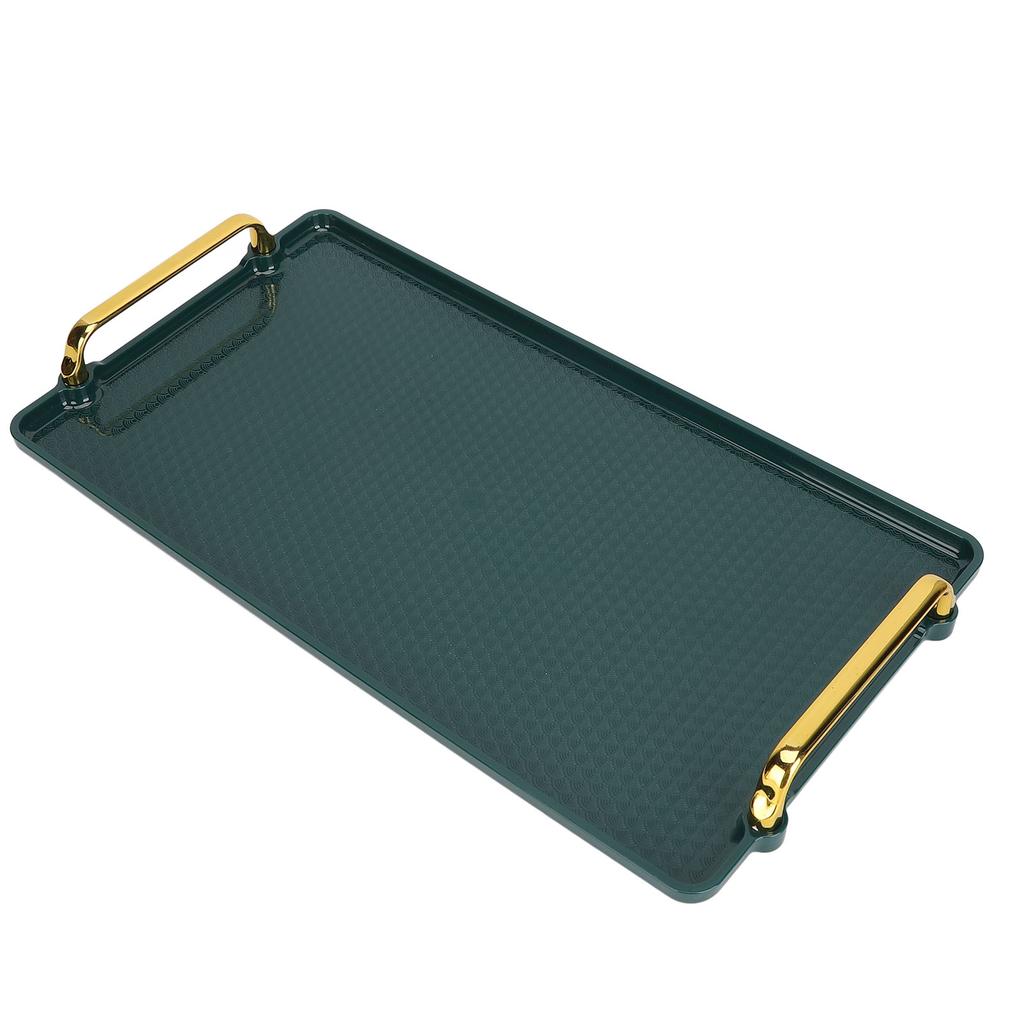Large Handle Tray Double Ear Plastic Tray Rectangular Stable Multifunctional Tray for Displaying Beauty Products Green
