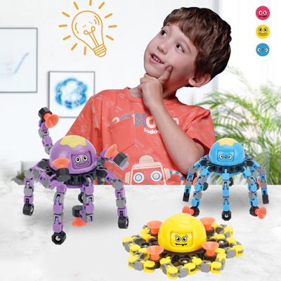 Transformable  Spinners Fingertip Spin Top 360°Adjustable Chain Robot Toy Deformed Mechanical Spiral Twister Fingertip Decompression Fingertip Toy