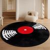 Tapis Vinyle Rétro Tapis Rond pour Salle de Musique, Salon, Chambre, Bureau Décoration de Maison Tendance