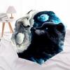 1pc Wolf YinYang Automatic Open/Close Umbrella Compact Folding Umbrella, All-Season Portable Umbrella for Women/Men096