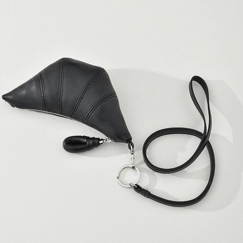 Wallet PU Croissant Bag Lipstick Earphone Bag Hanging Neck Coin Purse Portable   Streetwear