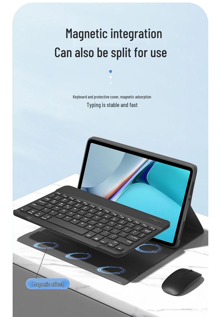 Compatible with Xiaomi 7 Pro/8 Tablets: Leather Case & Detachable Seven-Color Backlit Bluetooth Keyboard Protective Shell.