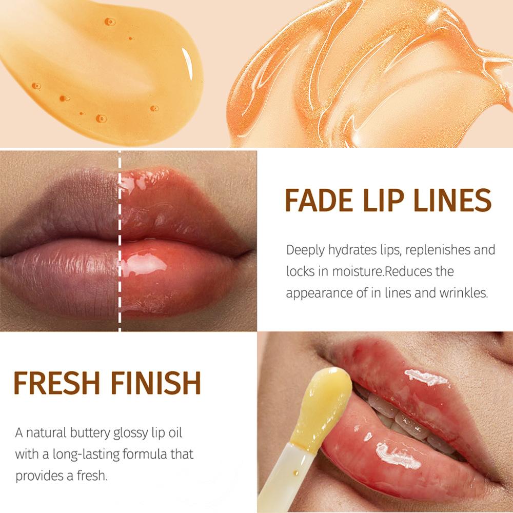 Honey Essence Lip Oil Provides Long-lasting Hydration and Reduces Lip Lines. Lip Care Honey and Transparent Moisturizing Lip Glaze