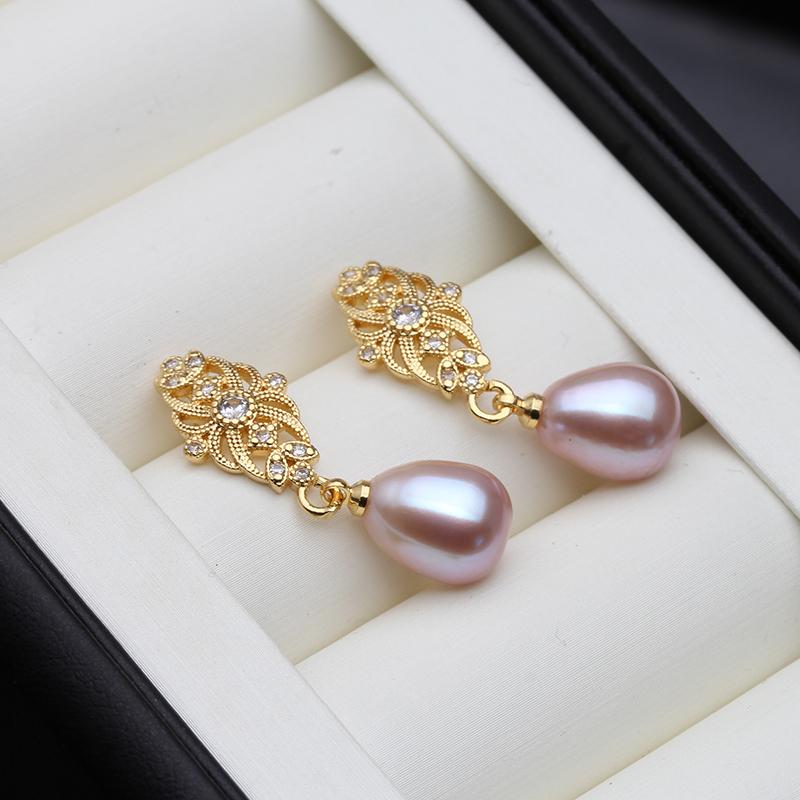 

New In Real Natural Pearl Earrings,Wedding Certified Original Freshwater Pearl Earrings Girls Wife Anniversary Gift White Pink