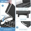 Simple Trending Small Dish Drying Rack, Compact Expandable Dish Rack with Cutlery Holder, Sink Dish Drainer for Kitchen Countertop, Black