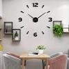 Modern 3D Silent Adhesive Wall Clock 120 Cm Black Wall Clock
