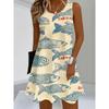 Large Size Women's Dress Summer 3D Printed O Neck Sleeveless Fashion Elegant Casual Comfortable Dresses
