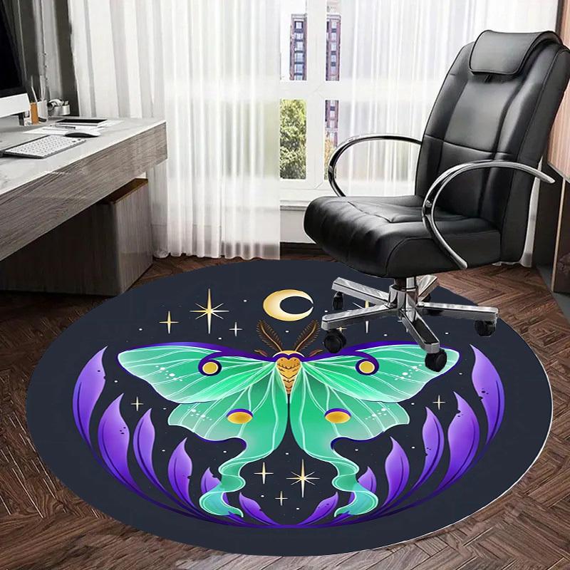 1pc Office Carpet Chair Mats Moonlit Luna Butterfly Perfect for Decorating Office Chairs, Living Rooms, Or Bedrooms