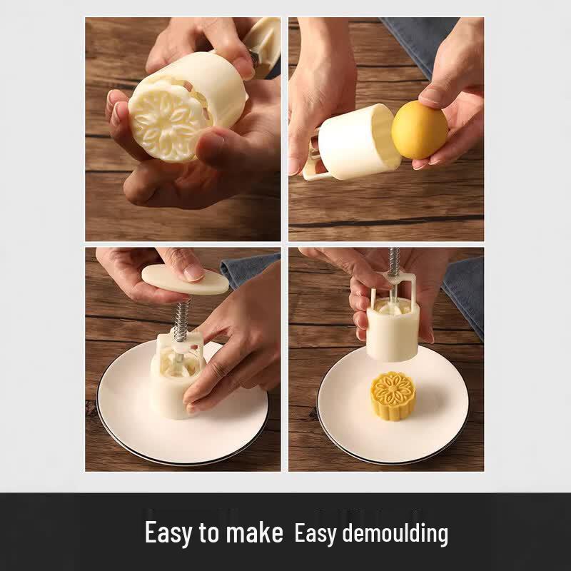 De'ou Xingguang 50g Handpress-Mondkuchenform-Set, 3D Kirschblüte