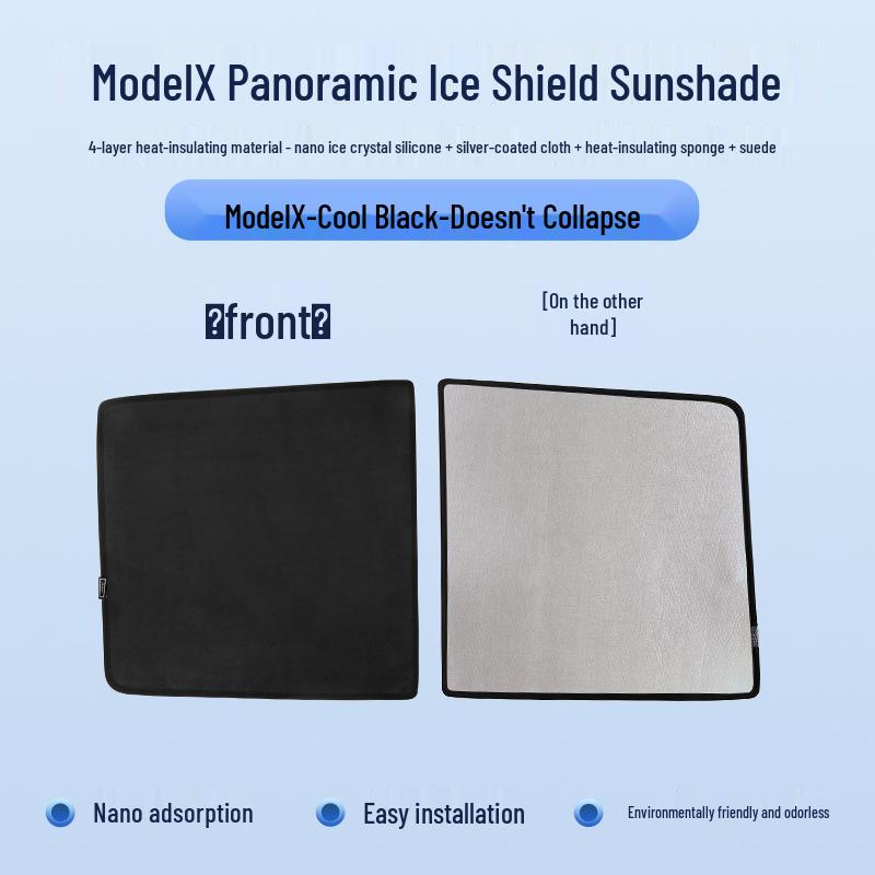 Tesla Model X Gen 3 Static Sunroof Ice Shield & Suede Sunshade Standard
