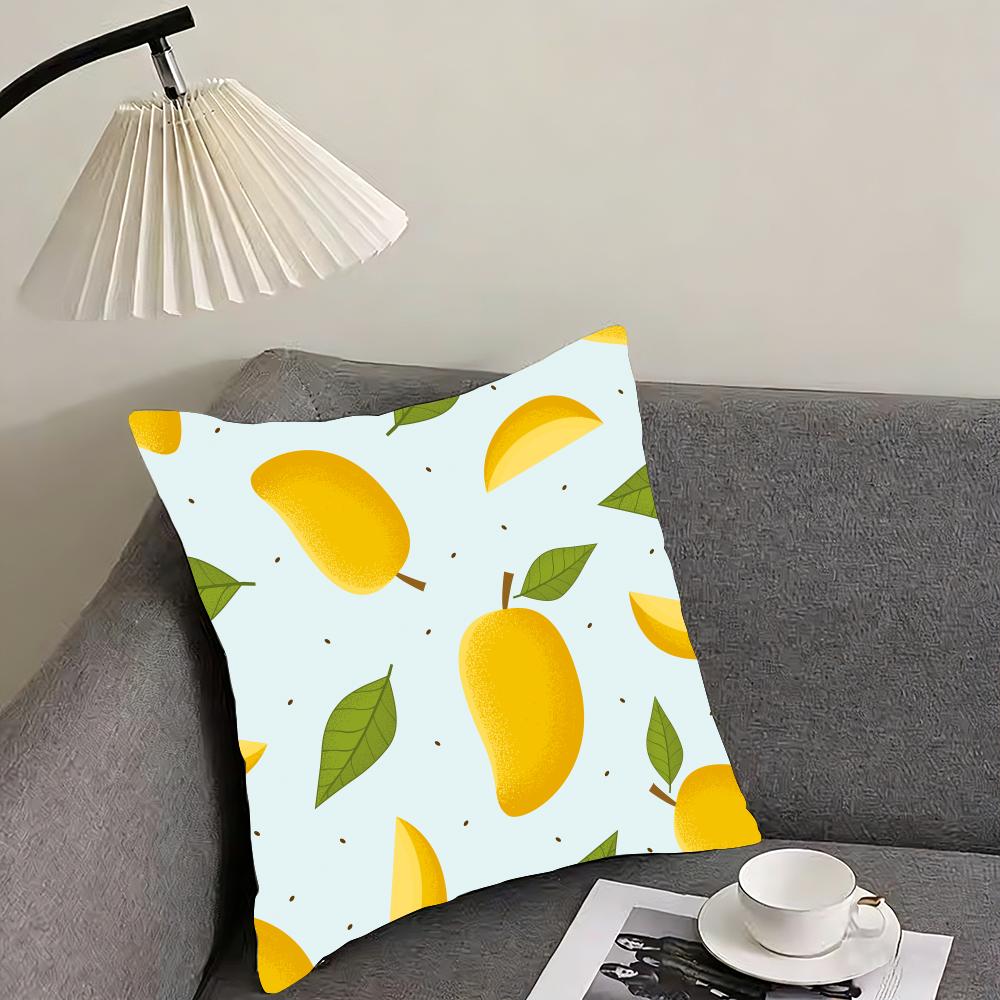 fruit print Cushion Cover Reversible Plush Pillow Cover – For car, sofa, bedroom, perfect as a gift.